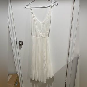 White Wilfred pleated wrap dress